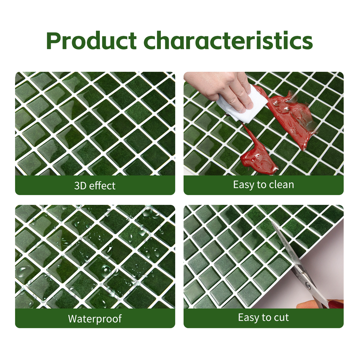 20pcs 3D Mosaic Style Wall Sti - Ceramic Tile Blank บทวิจารณ์และราคา