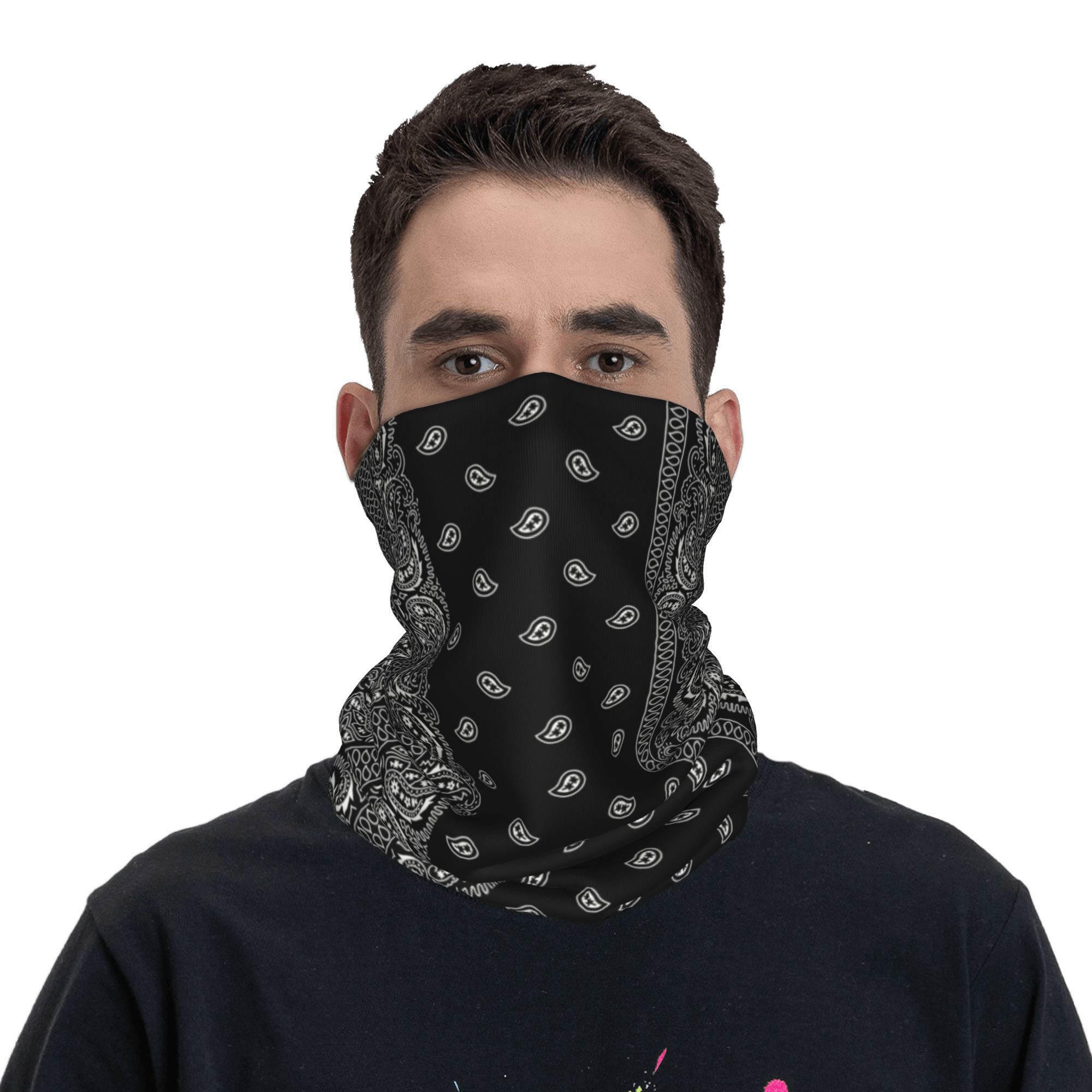 Custom Black And White Paisley - Bandana Blank White บทวิจารณ์และราคา