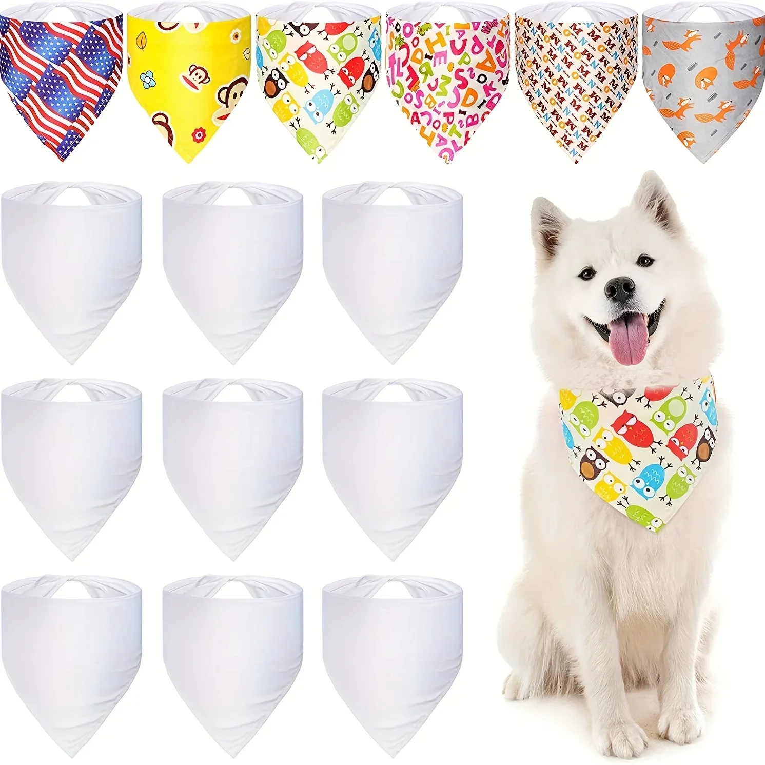 30pcs White Polyester Blank Do - Bandana Blank White บทวิจารณ์และราคา