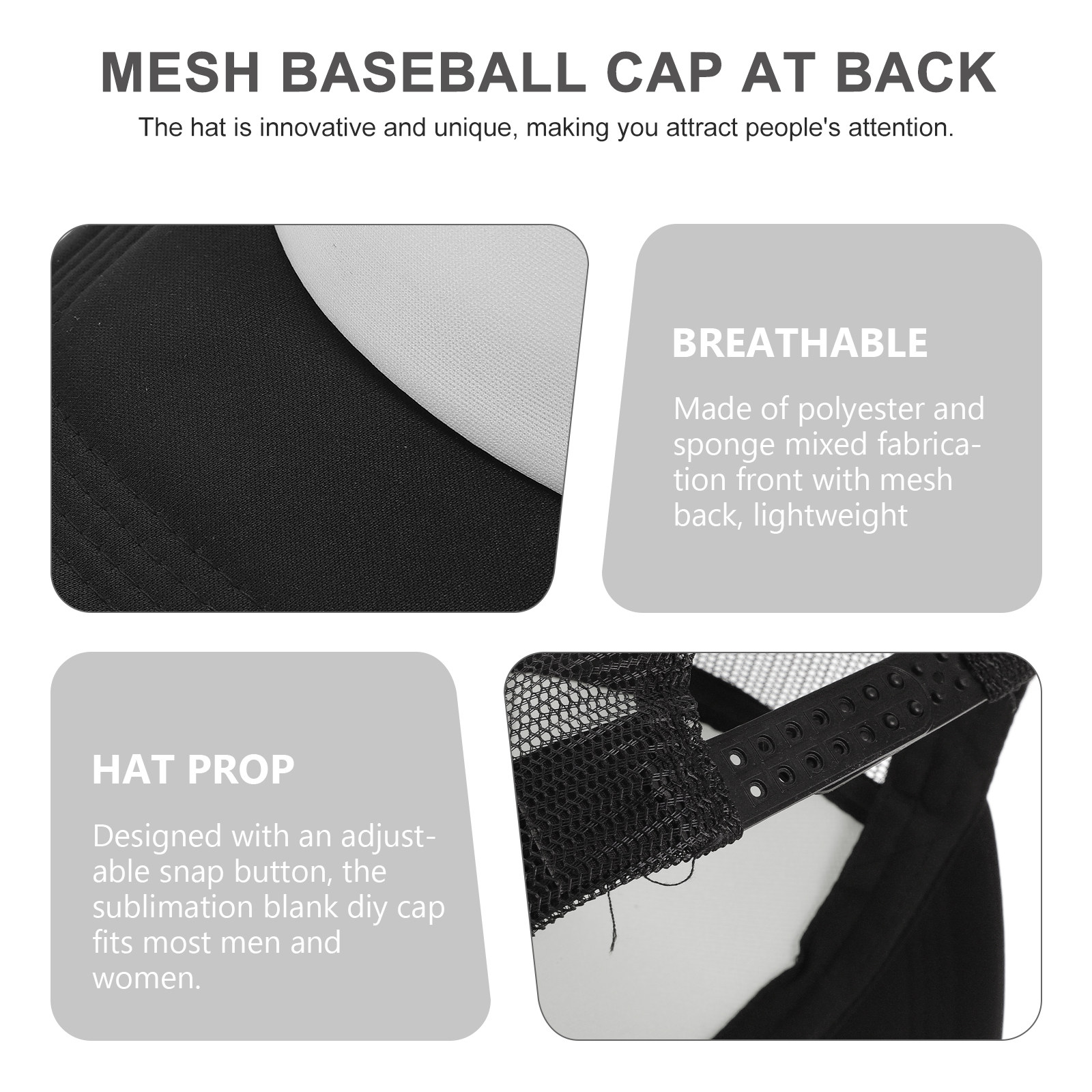 10Pcs Blank Mesh Baseball Caps - Hat Sublimation Blank บทวิจารณ์และราคา