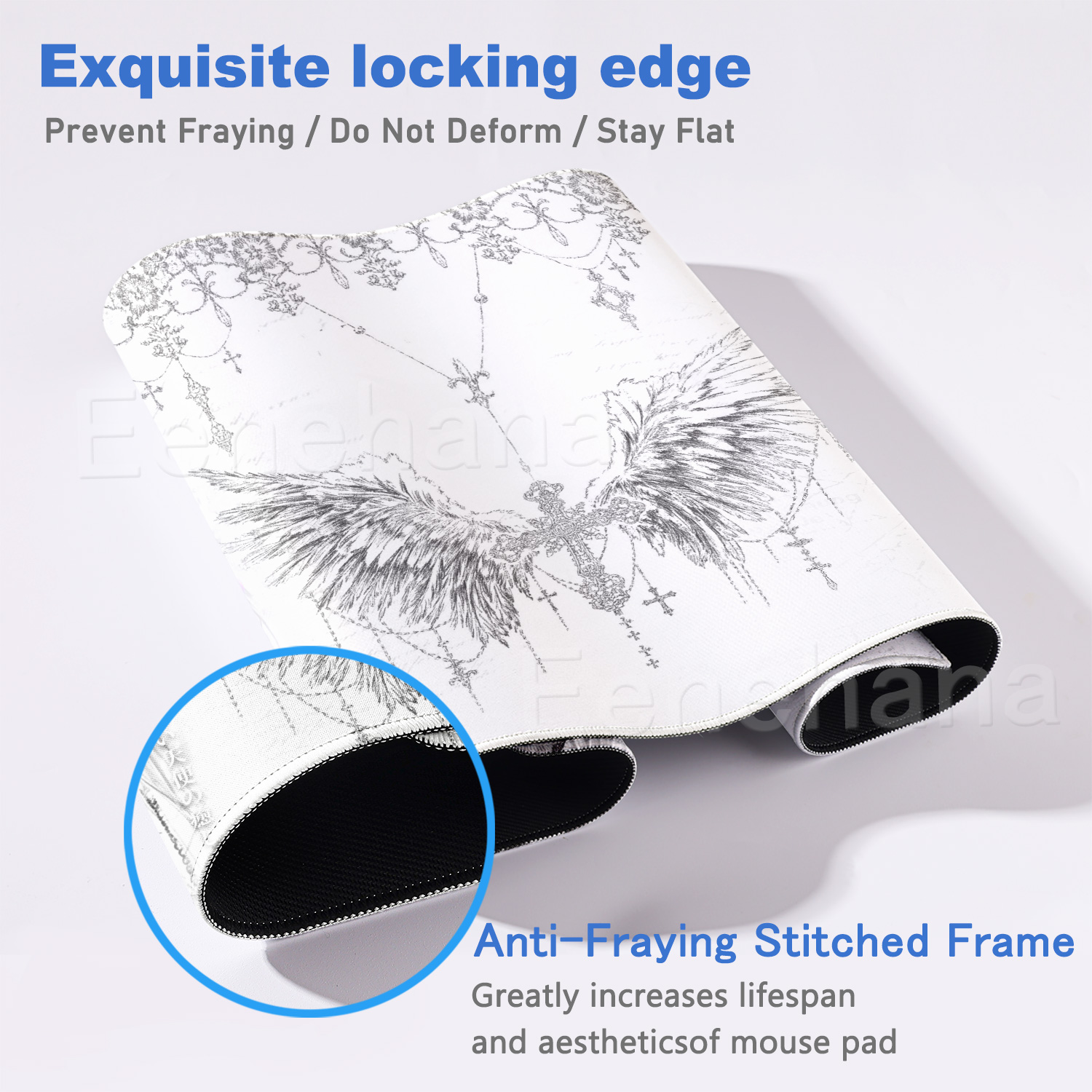 Black White Angel Mouse Pad La - Mouse Pad Blank Sublimation บทวิจารณ์และราคา