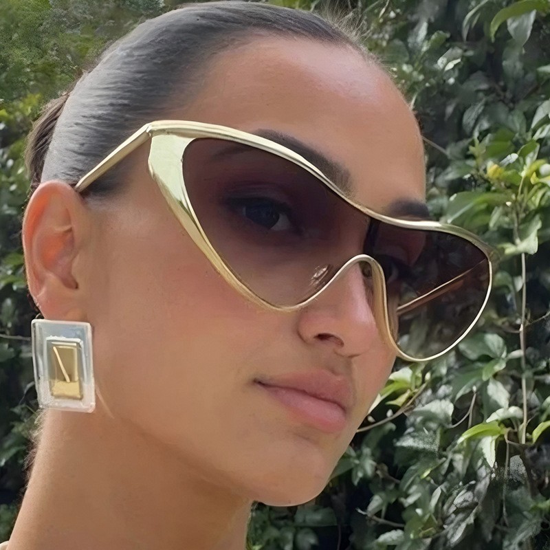 Rimless Y2K Style Sunglasses R - Metal Photo Panel บทวิจารณ์และราคา