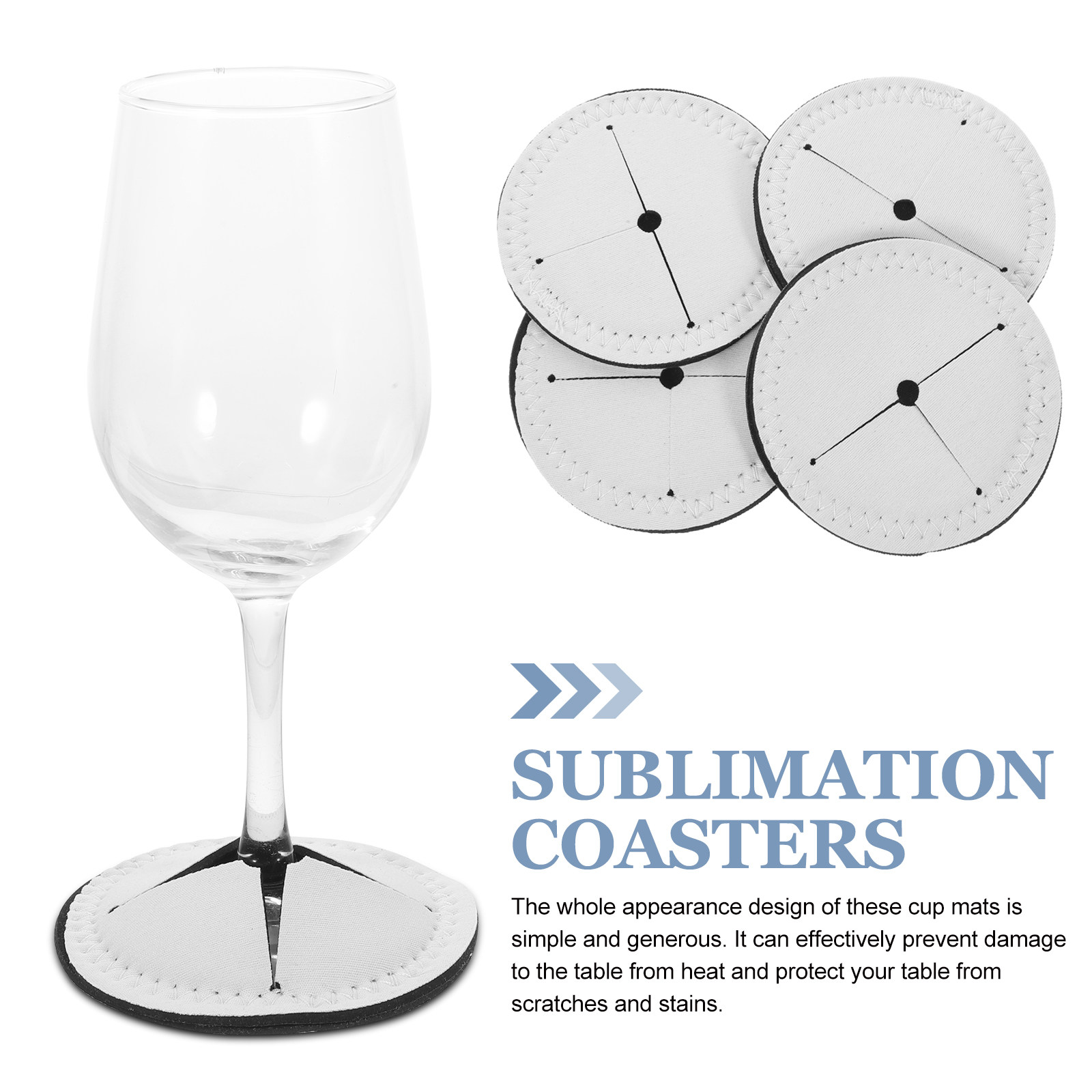 4Pcs DIY Red Wine Cup Coasters - Coaster Sublimation Blank บทวิจารณ์และราคา