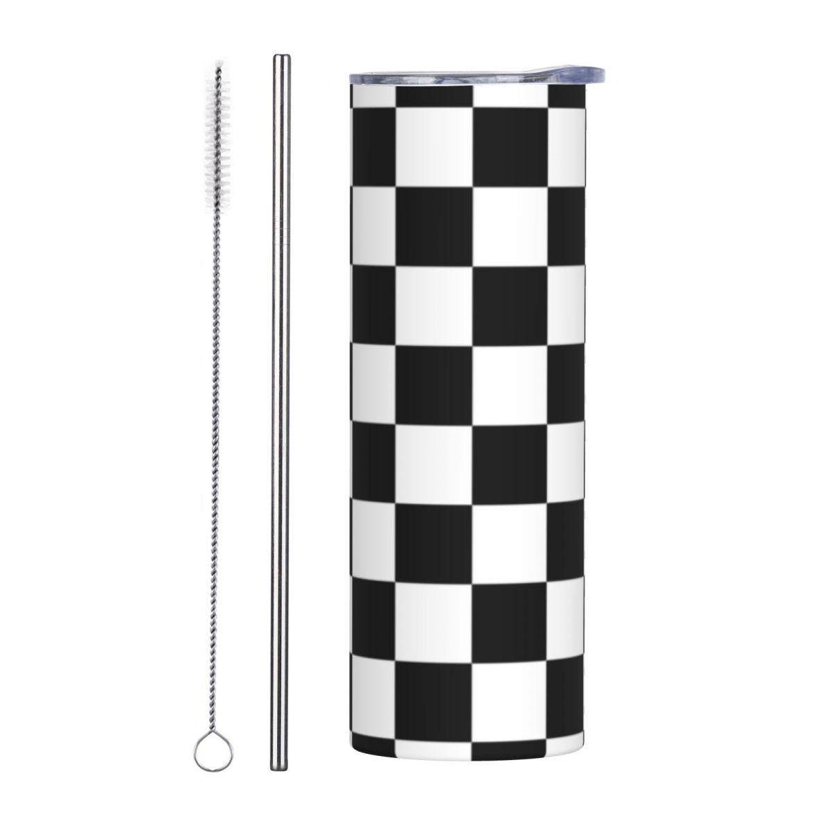 Black And White Checkerboard S - Tumbler 20Oz White บทวิจารณ์และราคา