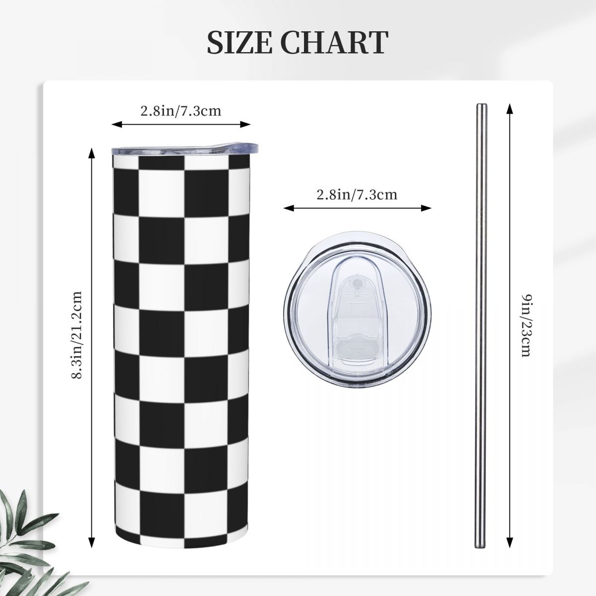 Black And White Checkerboard S - Tumbler 20Oz White บทวิจารณ์และราคา