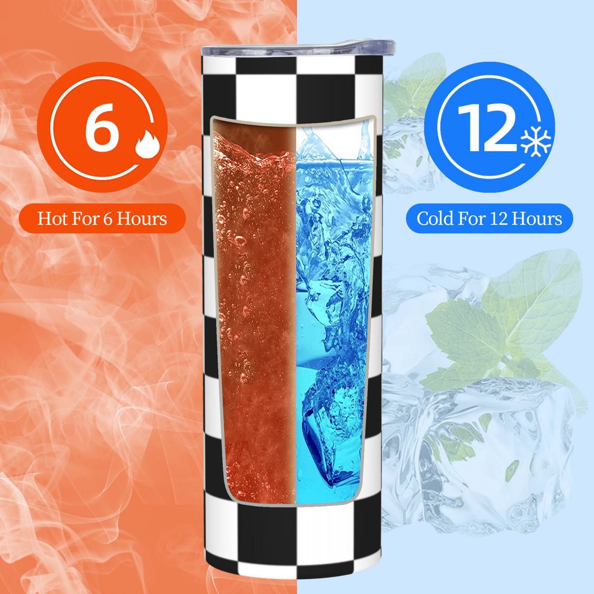 Black And White Checkerboard S - Tumbler 20Oz White บทวิจารณ์และราคา