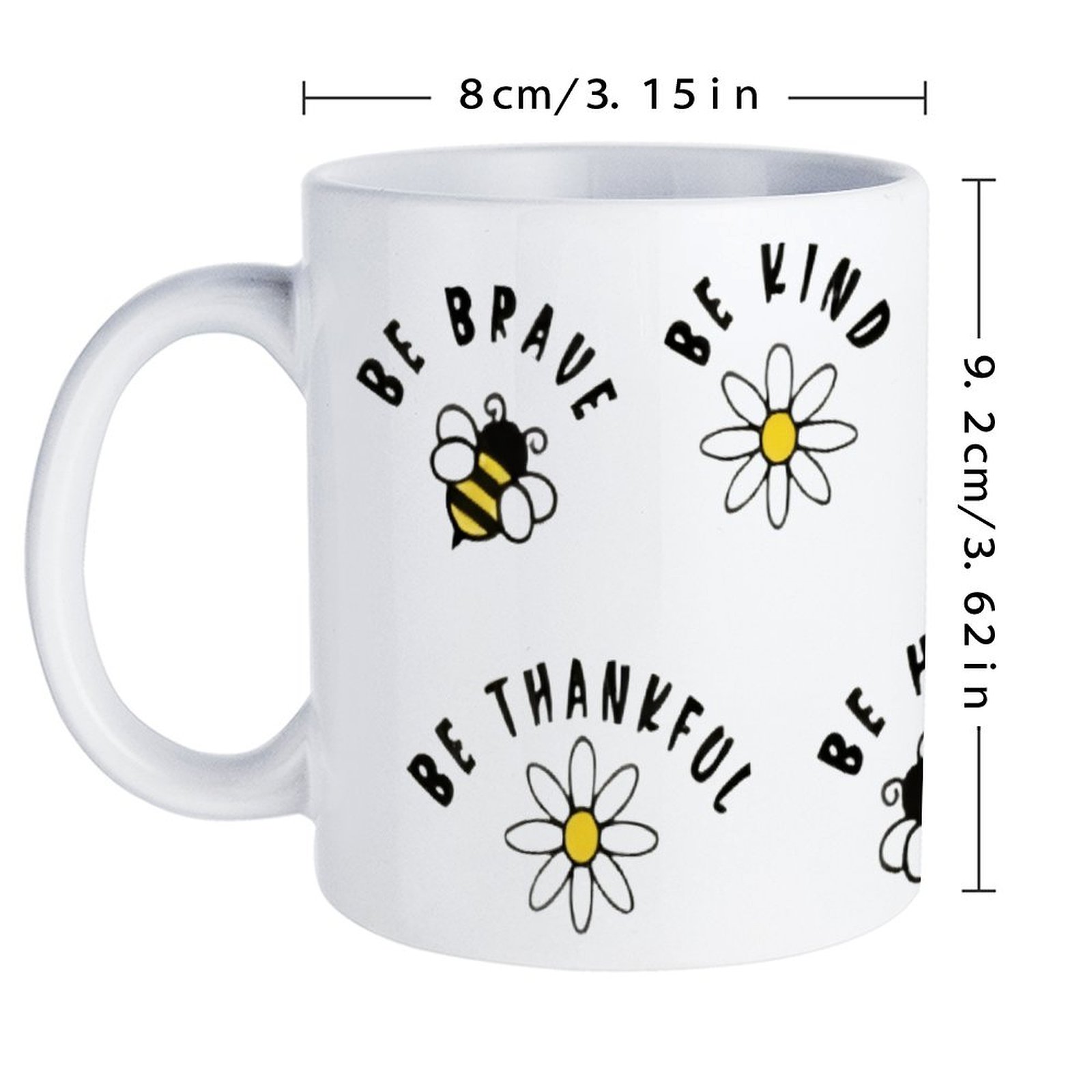 Four Stickers With Bees And Da - Sublimation Mug White บทวิจารณ์และราคา