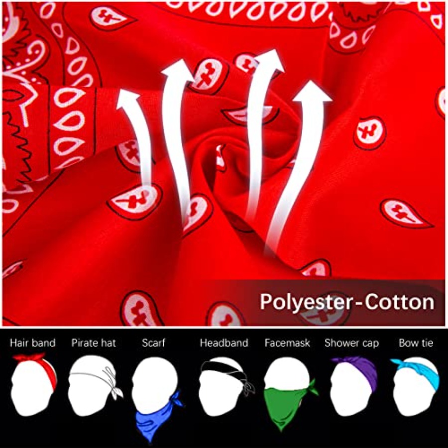 12- Bandanas for Men Women Pai - Bandana Blank White บทวิจารณ์และราคา
