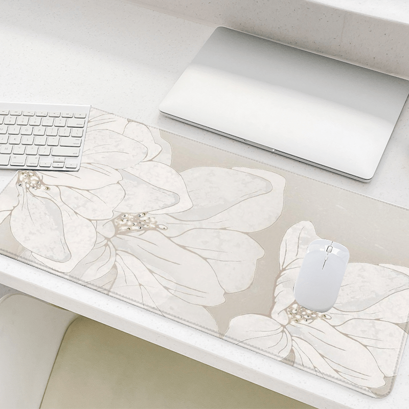 Elegant White Lily Mouse Pad,  - Mouse Pad Blank Sublimation บทวิจารณ์และราคา