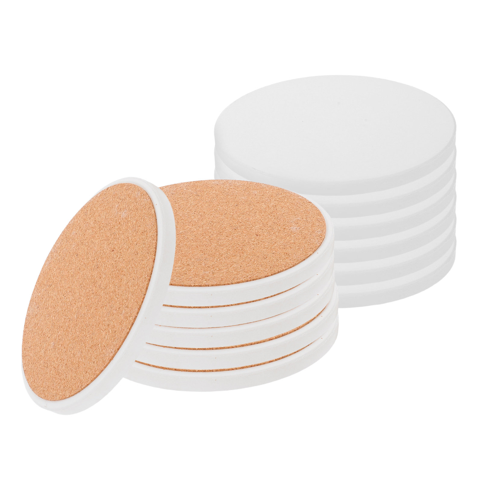 12Pcs White Round Ceramic Coas - Coaster Sublimation Blank บทวิจารณ์และราคา