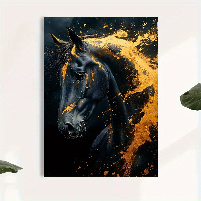 1pc Elegant Black Horse Canvas - Canvas Wrap Ready บทวิจารณ์และราคา