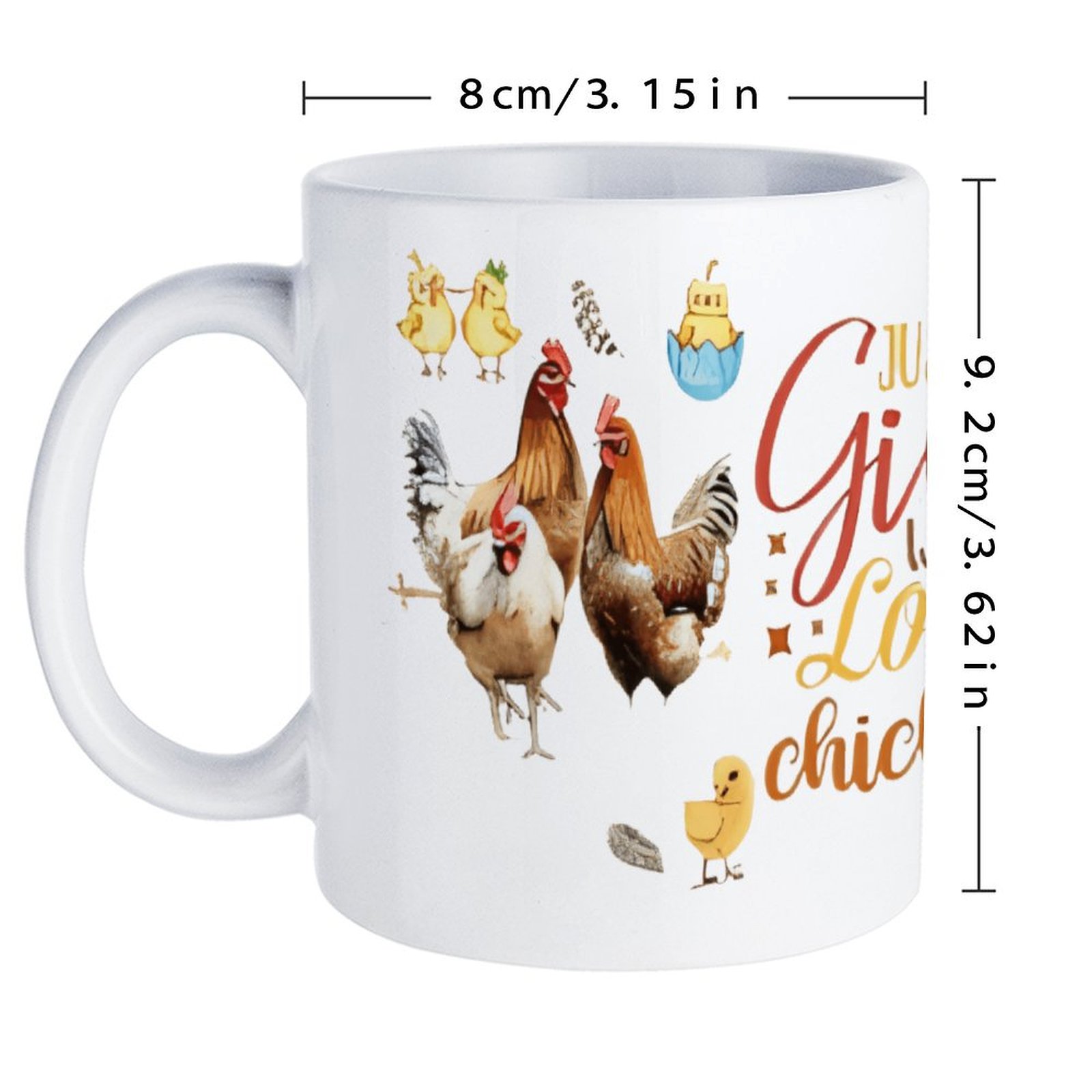 Just A Girl Who Loves Chickens - Sublimation Mug White บทวิจารณ์และราคา