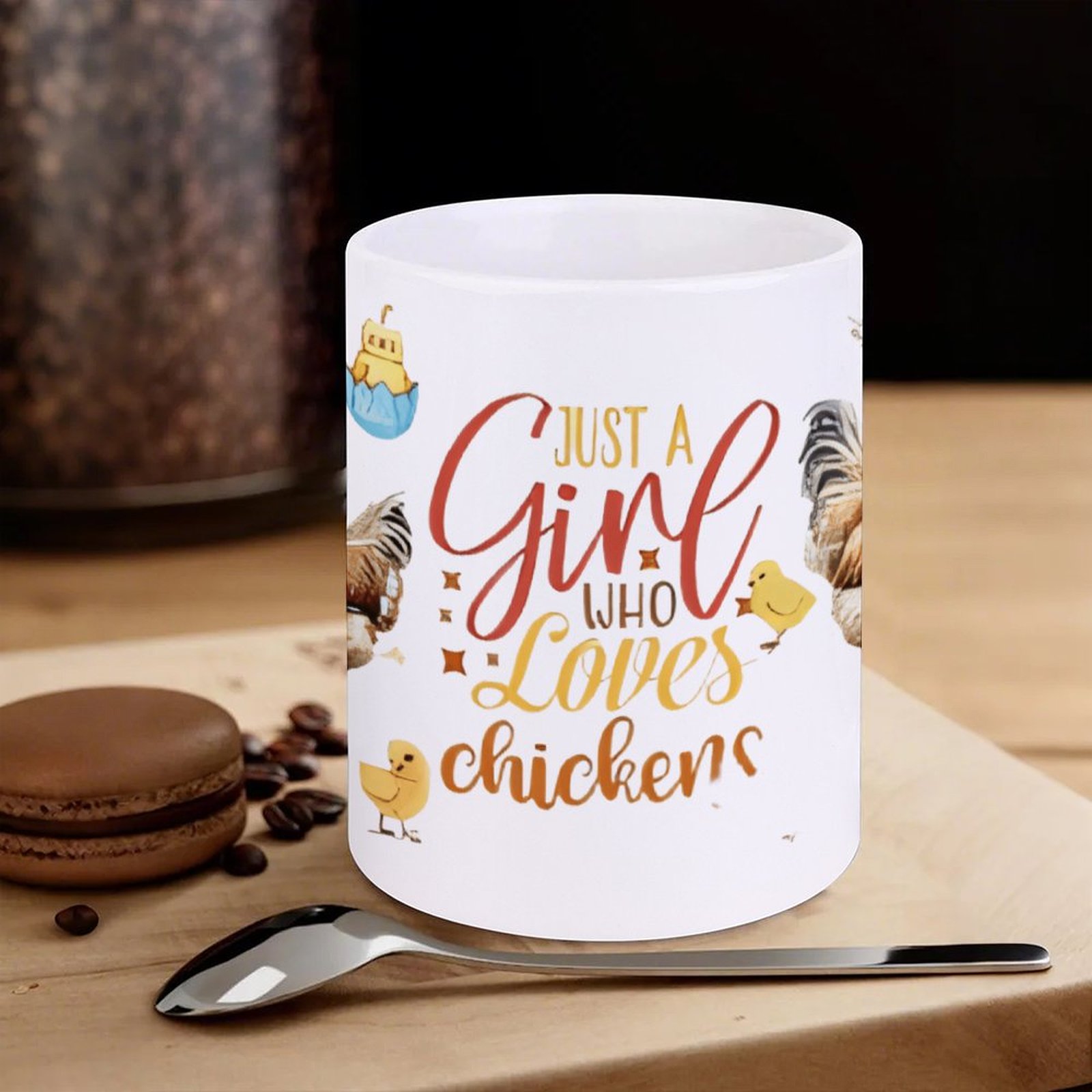 Just A Girl Who Loves Chickens - Sublimation Mug White บทวิจารณ์และราคา