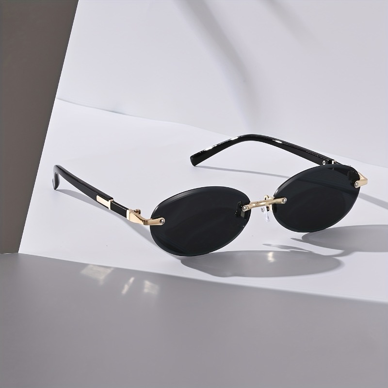 Sexy Small Oval Punk Sunglasse - Metal Photo Panel บทวิจารณ์และราคา